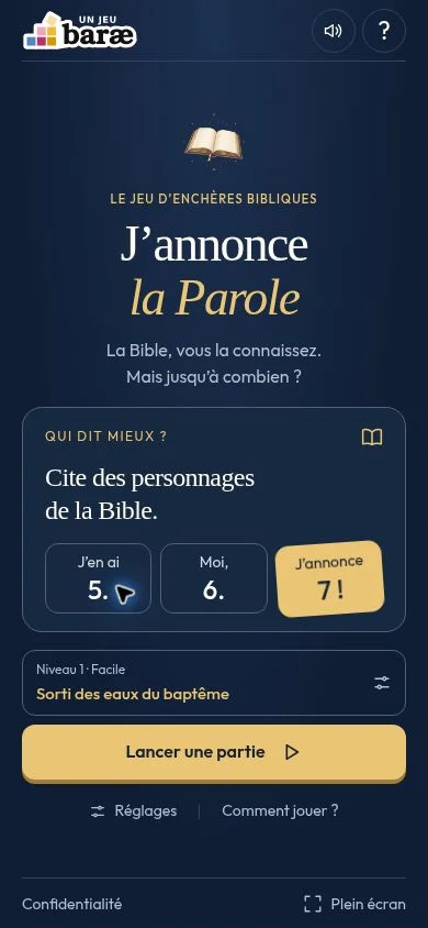 Accueil de J’annonce la Parole