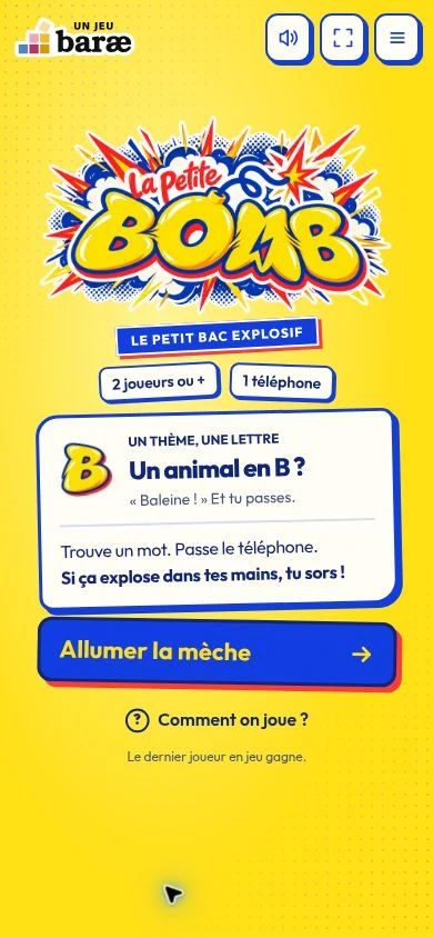 Accueil de La petite BOMB